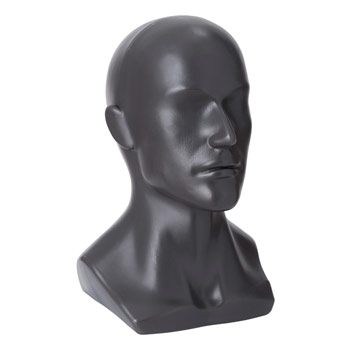 Манекен-голова мужская черного цвета